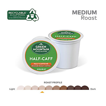 Green Mountain Coffee Single-Serve Coffee K-Cup Pods, Half-Caff, Box Of 24