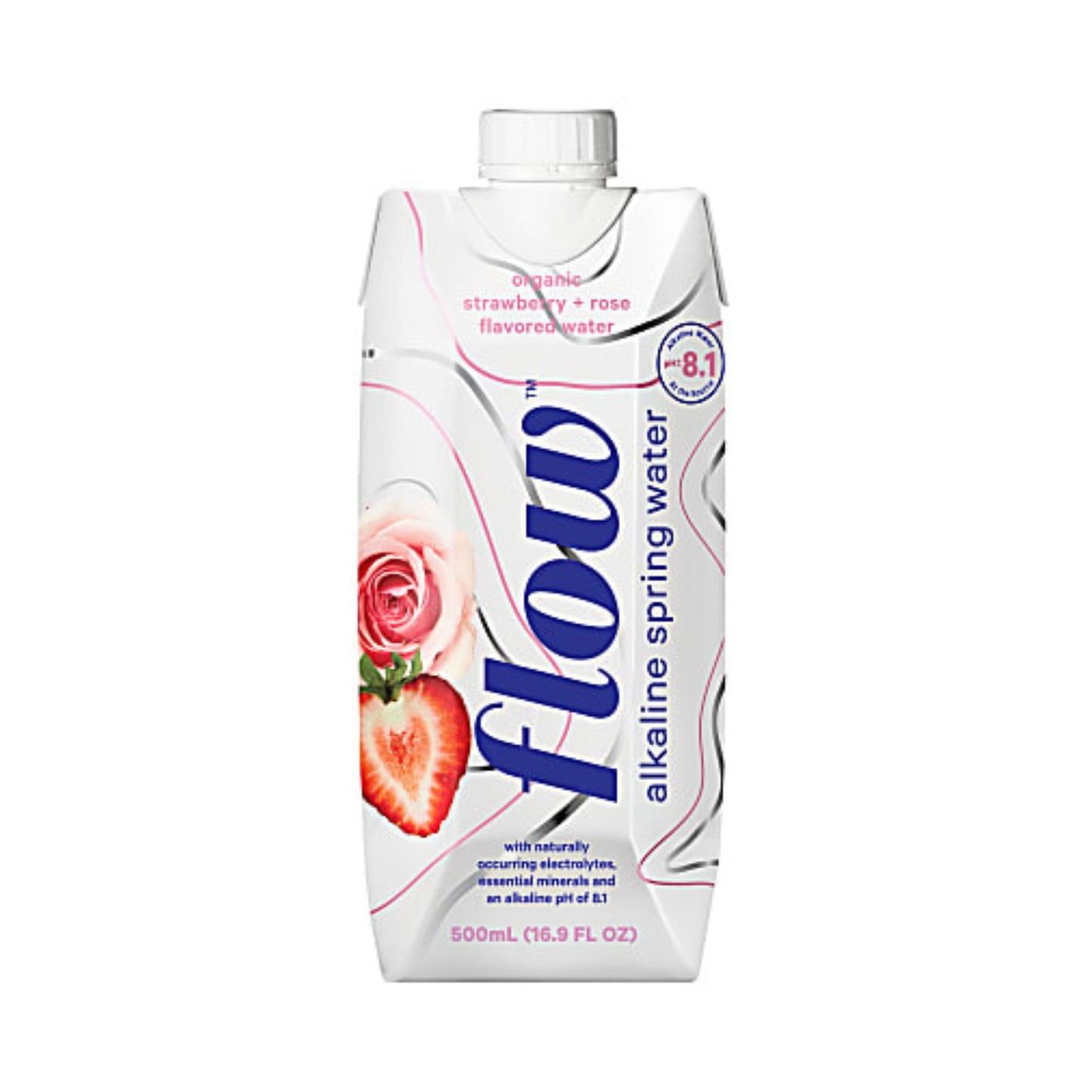Flow Hydration Alkaline Spring Water 17 Oz. Strawberry Rose Pack Of 12