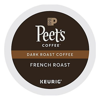 Peet’s Coffee & Tea Single-Serve Coffee K-Cups, French Roast, Carton Of 4 Cups, Box Of 2 Cartons2