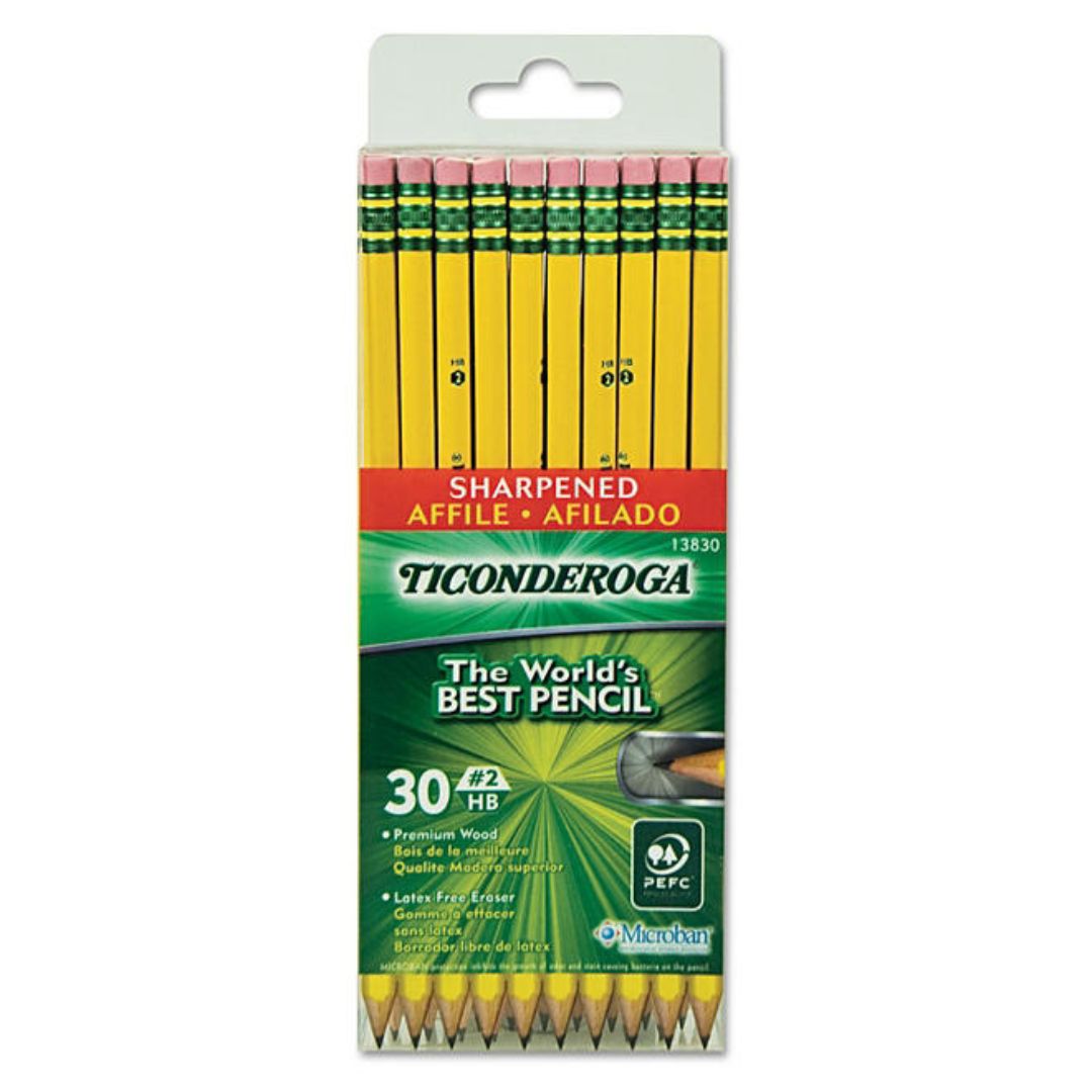 Ticonderoga Pre-Sharpened Pencil, HB #2 30ct.