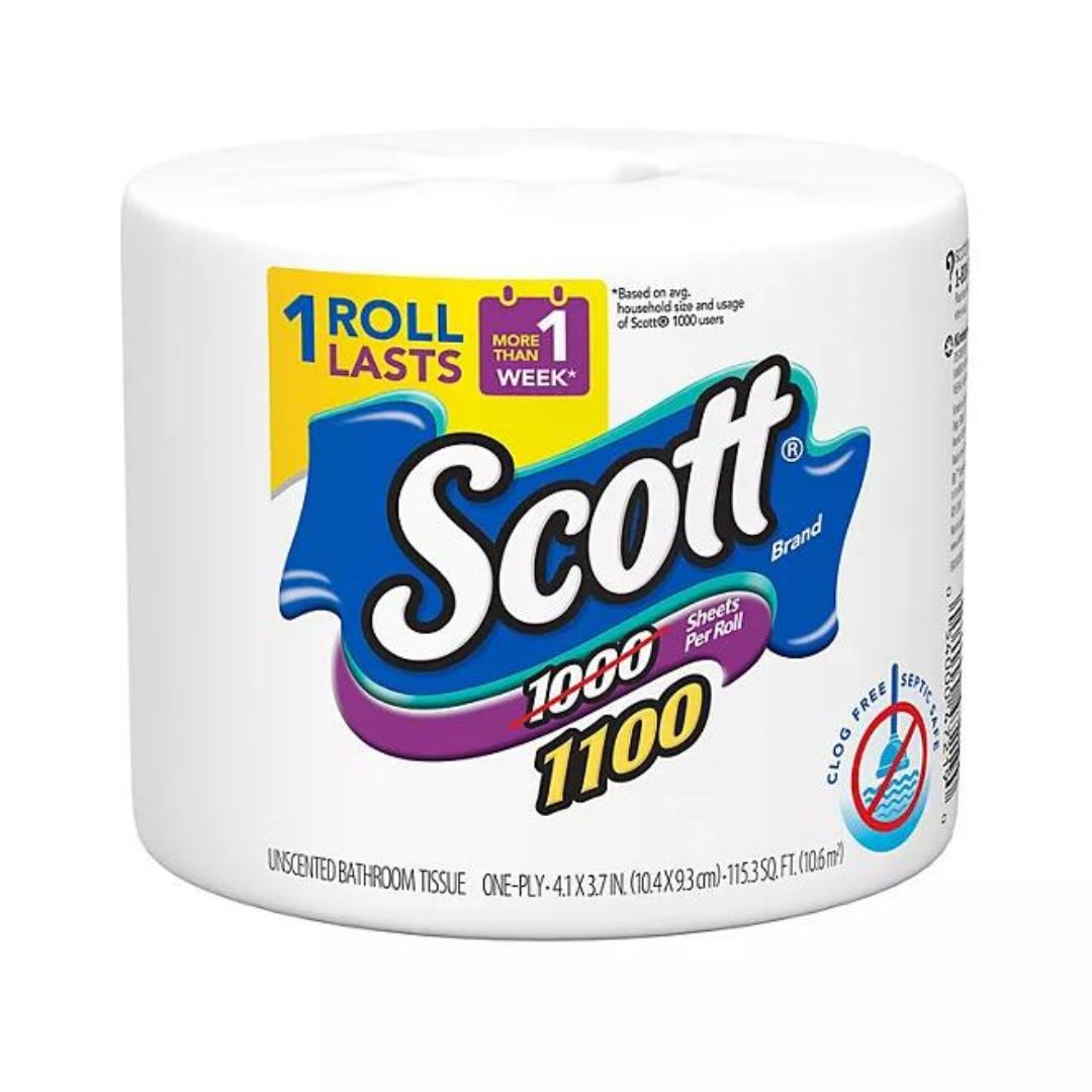 Scott 1100 1-Ply Toilet Paper 36 rolls