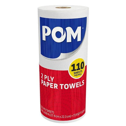 POM Individually Wrapped 2-Ply Paper Towels 30 Rolls