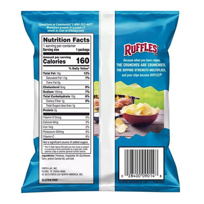 Ruffles Original Potato Chips 1oz. 50bags per Pack