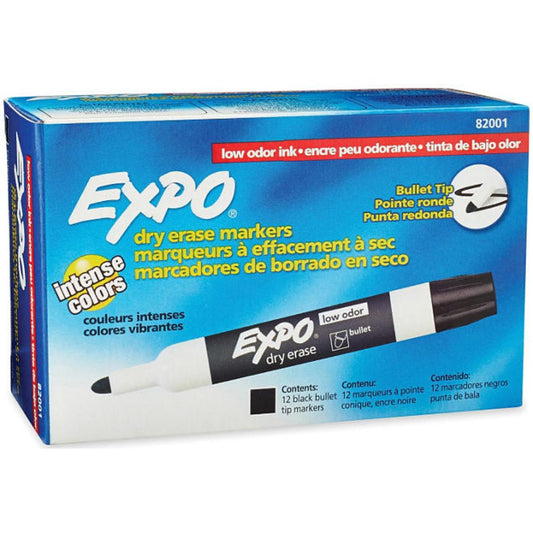EXPO Low Odor Dry Erase Markers, Bullet Tip 12 ct.
