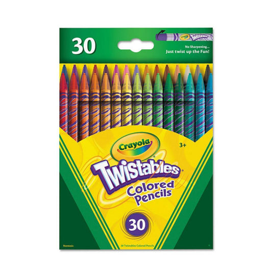Crayola Twistables Colored Pencils, 30 Assorted Colors/Pack