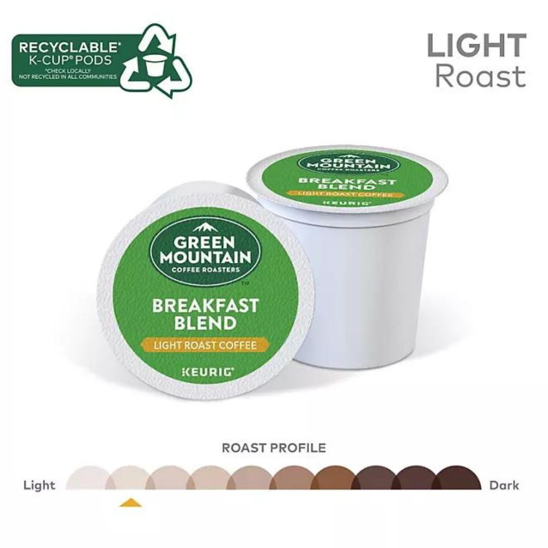 Green Mountain Coffee Breakfast Blend K-Cup Pods 100 ct.