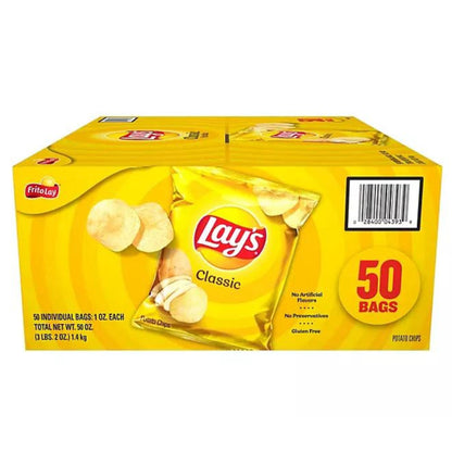 Lay's Classic Potato Chips 1oz 50bags per Pack