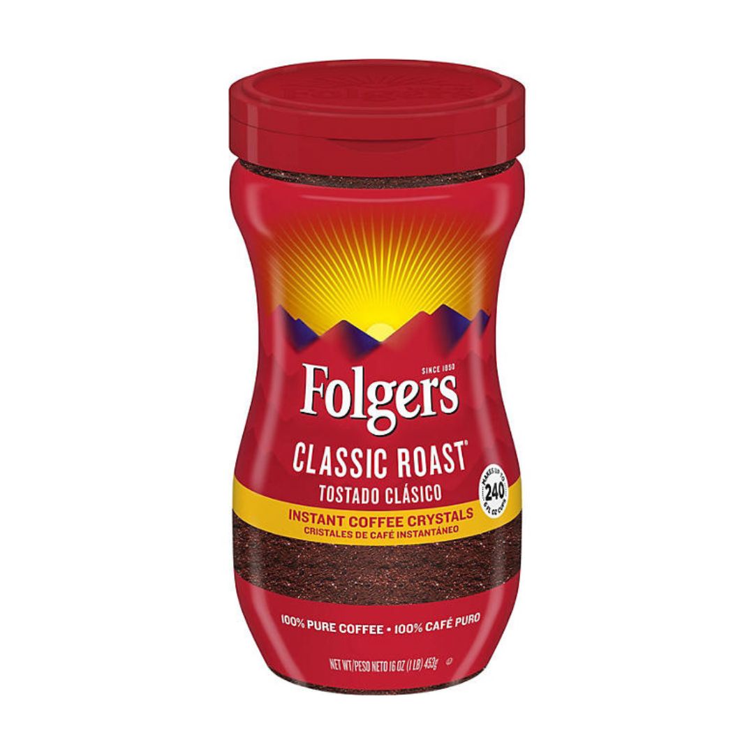 Folgers Classic Roast Instant Coffee Crystals 16 oz.