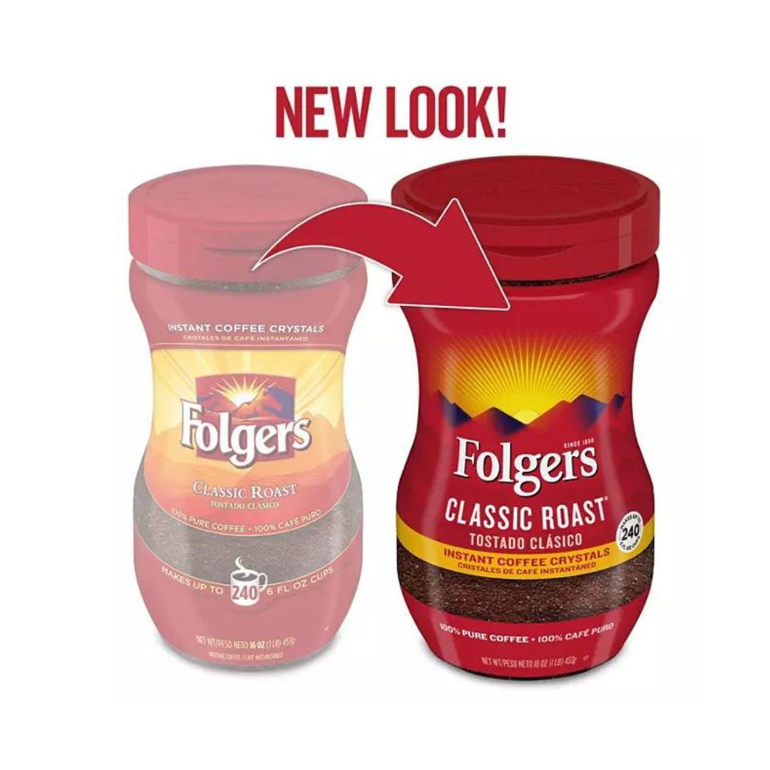 Folgers Classic Roast Instant Coffee Crystals 16 oz.