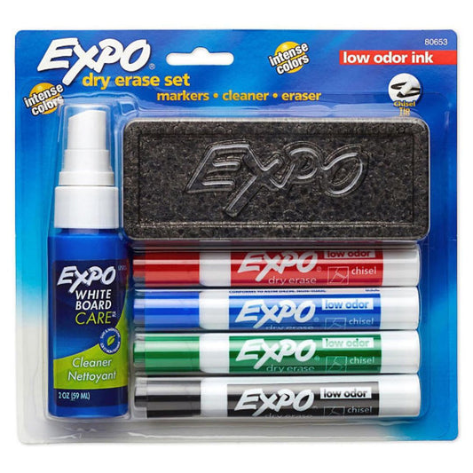 Expo - Low Odor Dry Erase Marker, Assorted -Pack of 4
