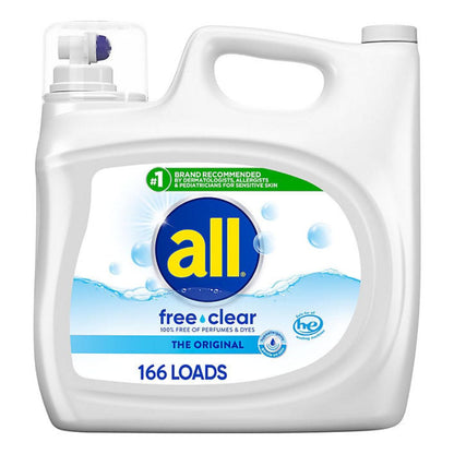 all Liquid Laundry Detergent Free Clear for Sensitive Skin 166 loads 250 oz.
