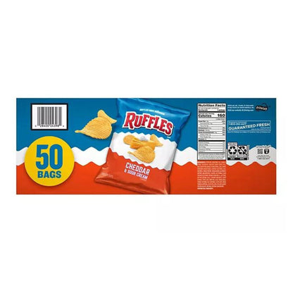 Ruffles Cheddar & Sour Cream Potato Chips 1oz. 50bags per Pack