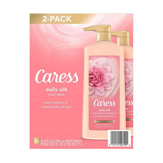 Caress Daily Silk Hydrating Body Wash, Floral Oil Essence 25.4fl. oz. 2pack