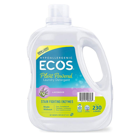 ECOS Hypoallergenic Liquid Laundry Detergent + Enzymes, Lavender Scent 210 fl. oz.