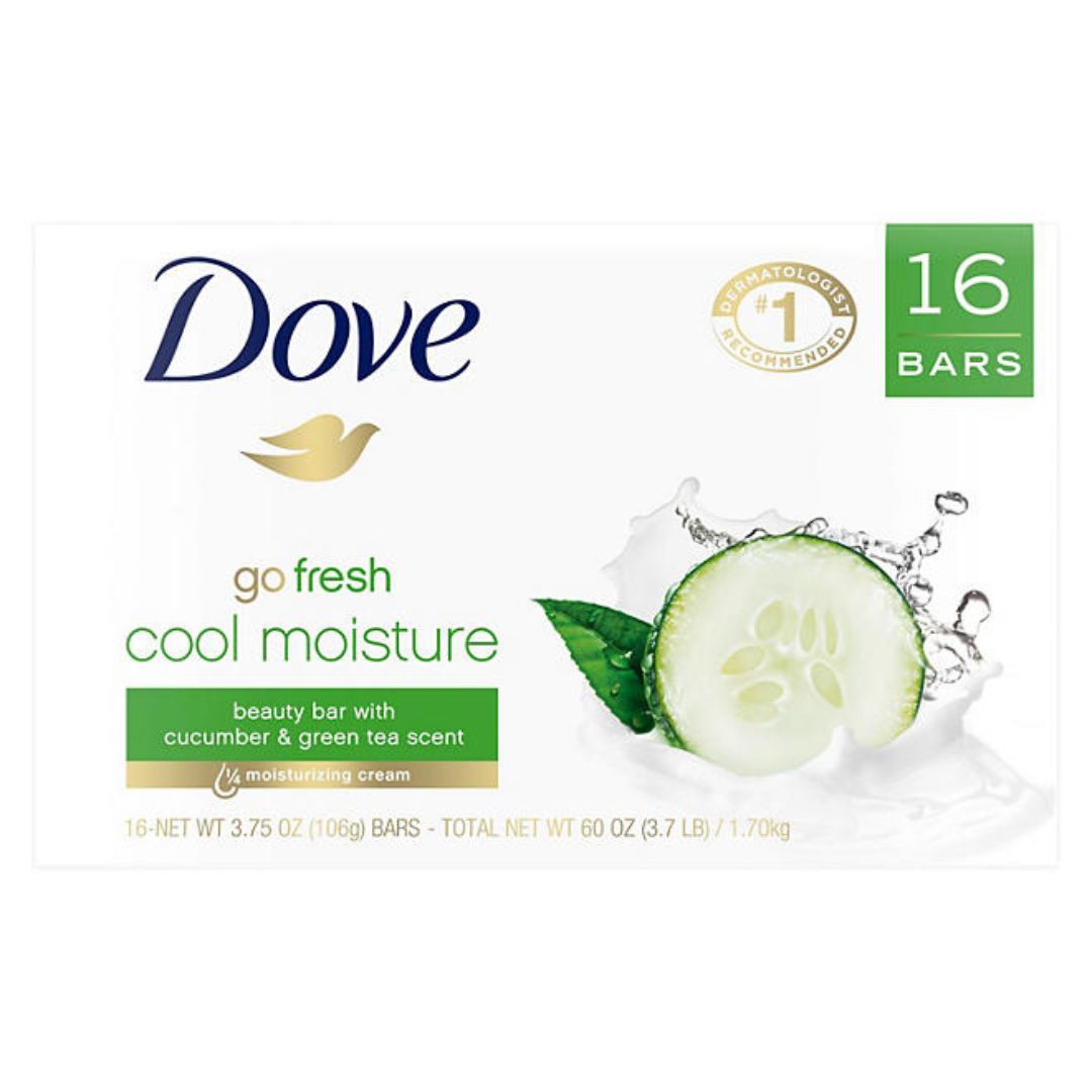 Dove Go Fresh Beauty Bar, Cool Moisture 3.75oz. 16ct.