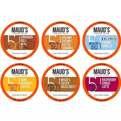 Maud's Gourmet 100% Arabica Flavored Coffee, Variety Pack 72 ct.