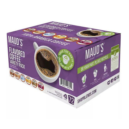 Maud's Gourmet 100% Arabica Flavored Coffee, Variety Pack 72 ct.