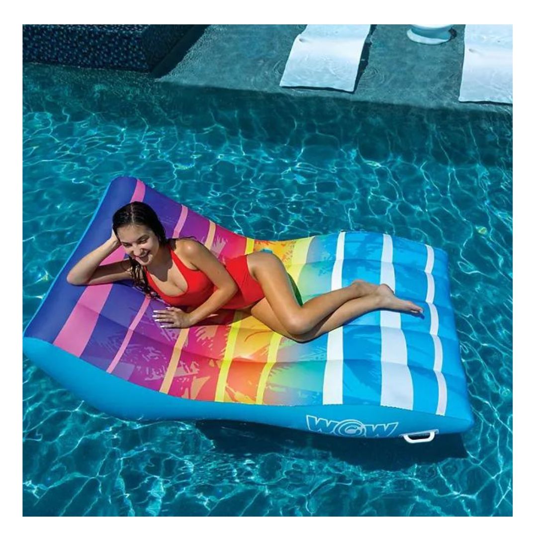 WOW Sports Sunset Chaise Lounge Inflatable Pool and Beach Chair