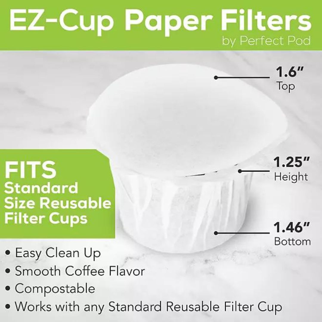 Perfect Pod EZ-Cup 2.0 Unbleached Disposable Paper Coffee Filters 200ct