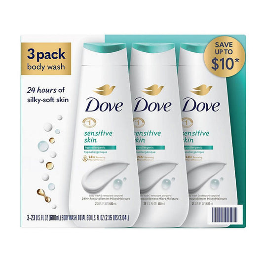 Dove Nourishing Body Wash, Sensitive Skin 23fl. oz. 3pack