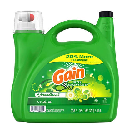 Gain Ultra Concentrated + Aroma Boost Laundry Detergent, Original Scent 208 fl. oz.