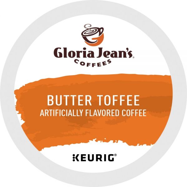 Gloria Jean's Coffees Single-Serve Coffee K-Cup Pods, Butter Toffee, Box Of 24