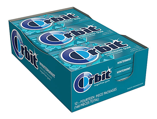 Orbit Sugar Free Gum Wintermint 14 Stick Box Of 12