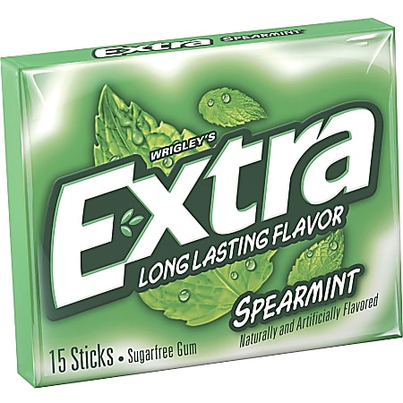 Mars Spearmint Flavored Chewing Gum - Spearmint - 10 per Box