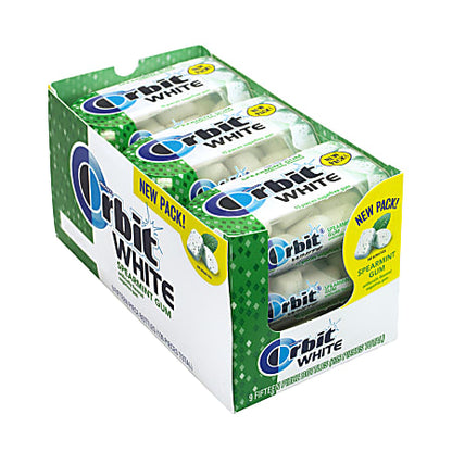 Orbit White Spearmint Sugar-Free Gum 15 Pieces Per Pack, Box Of 9 Packs