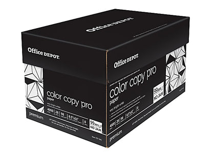Office Depot Brand Colored Copy Paper, Letter Size 8 1/2" x 11", 28 Lb, White, 500 Sheets Per Ream, Case Of 8 Reams