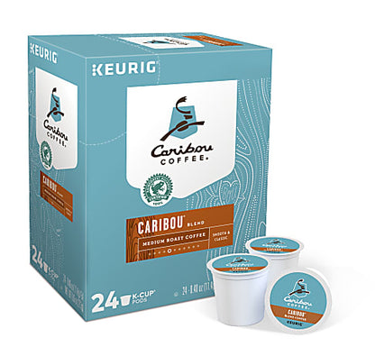Caribou Coffee Single-Serve Coffee K-Cup Pods, Caribou Blend, Box Of 24