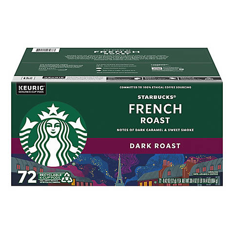 Starbucks French Roast Dark Roast K-Cup Pods for Keurig Brewers 72 pods