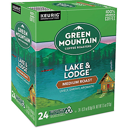 Green Mountain Coffee Single-Serve Coffee K-Cup Pods, Lake & Lodge, Box Of 24